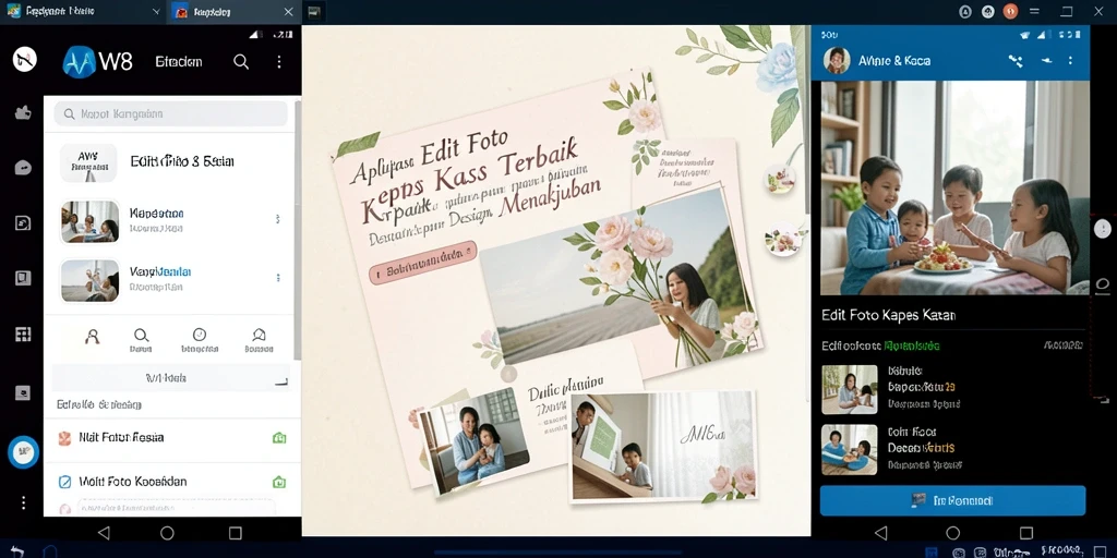 Antarmuka aplikasi AW8 untuk Edit Foto Kertas Kaca yang menarik dan mudah digunakan.