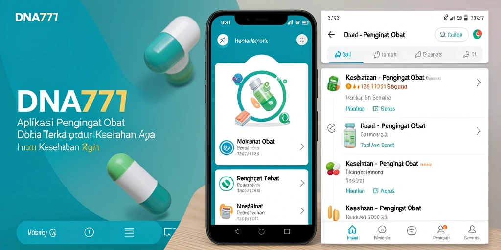 Tampilan antarmuka DNA777 yang sederhana dan intuitif untuk Pengingat Obat.