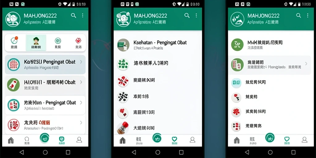 Tampilan antarmuka MAHJONG222 yang sederhana dan jelas untuk pengingat obat.